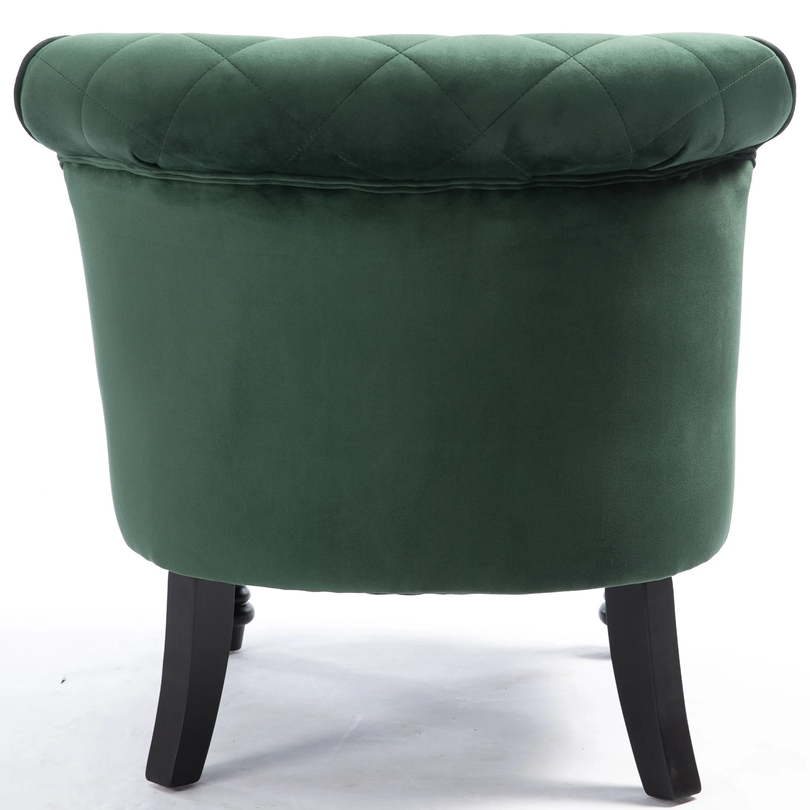 Classic Green Velvet Upholstered Solid Wood Living Room Accent Chair