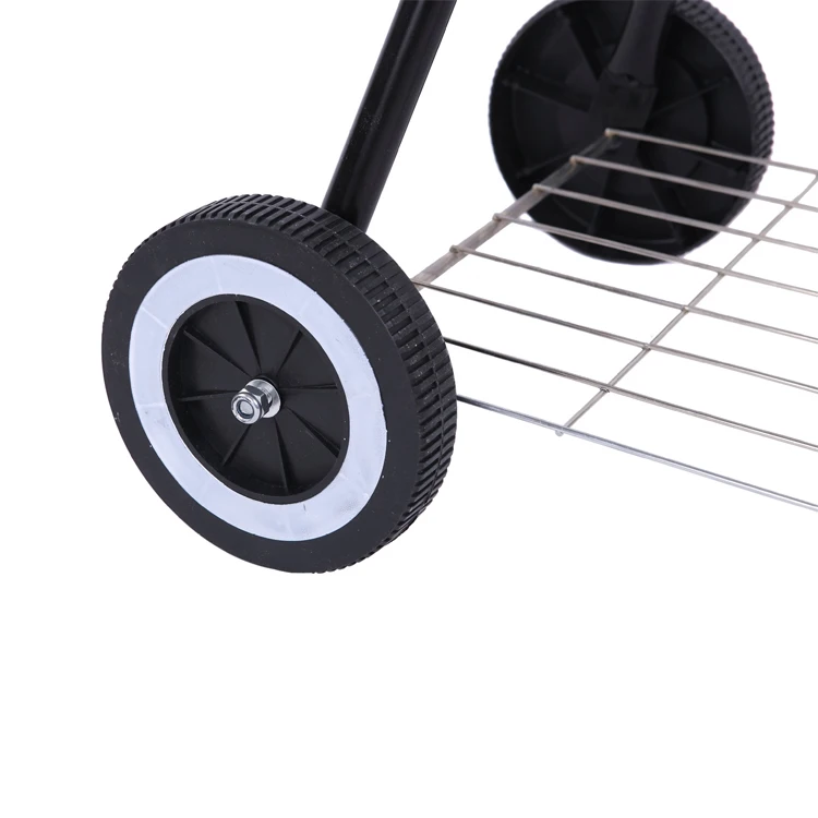 Enamel Materials Barbecue 18 Inch Trolley Barbecue Grill Charcoal BBQ Grill with Wheels