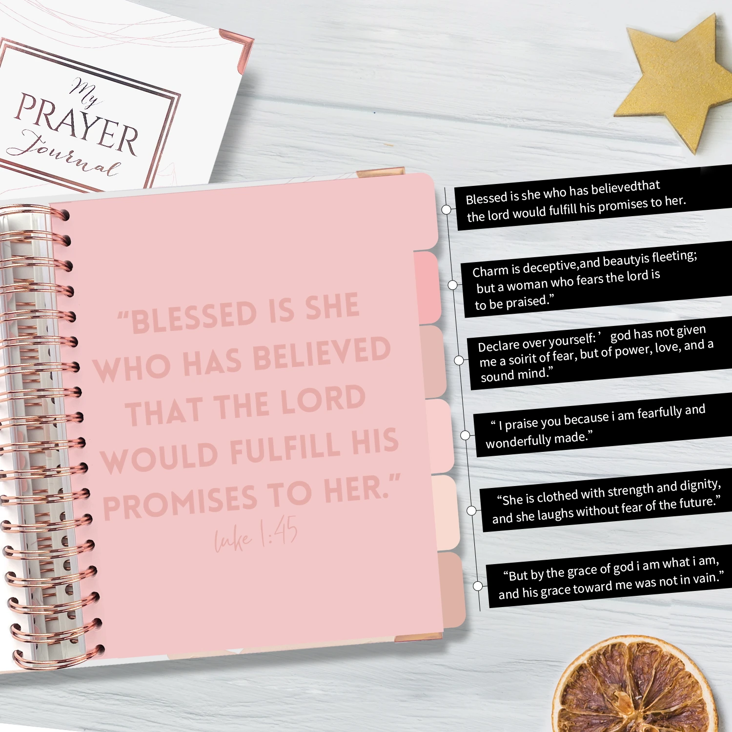 Hardcover Prayer Journal Bible Book Spiral Diary Daily Weekly Monthy Sublimation Manifestation Mindfulness Planner Notebook
