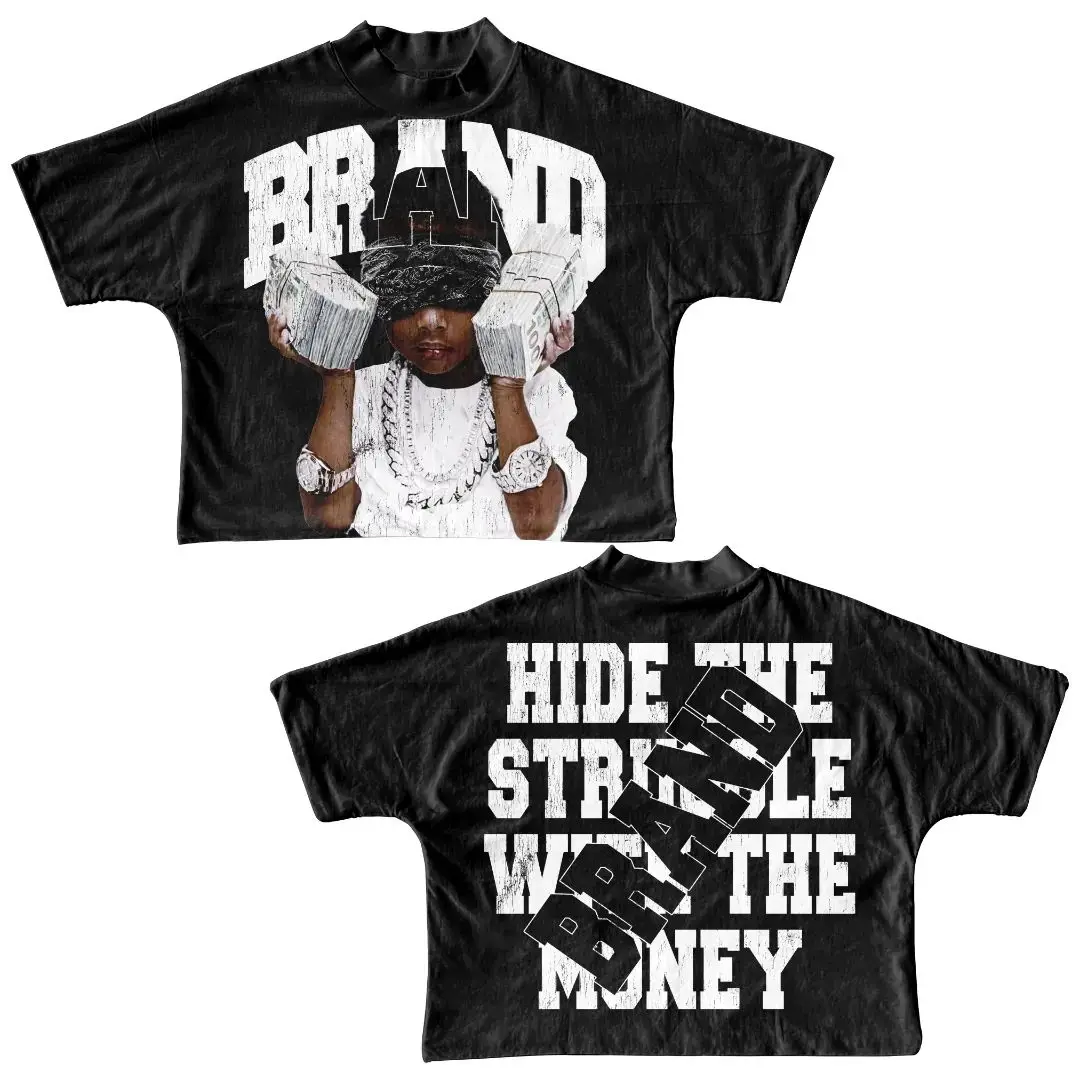 Custom Bulk Premium Cropped Garment Dyed Tshirt Rhinestones Acid Wash Crop Boxy Tee