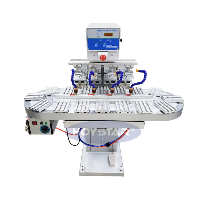 4 color pad printer printing on hockey wheel
