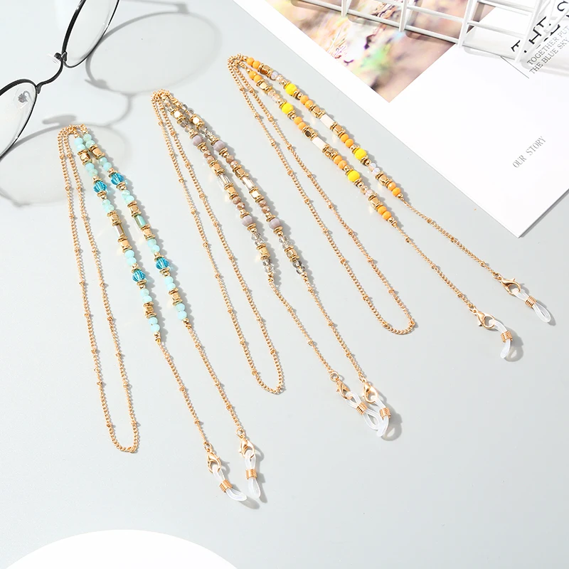 Fashionable Colorful Stone Sunglasses Chain Bead Glasses Chain Glass Chain Eyewear Accessories