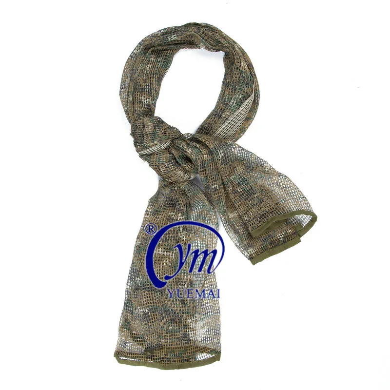 Olive Green Plain Military Scarf Polyester Face Veil Hijabs Military Scarf