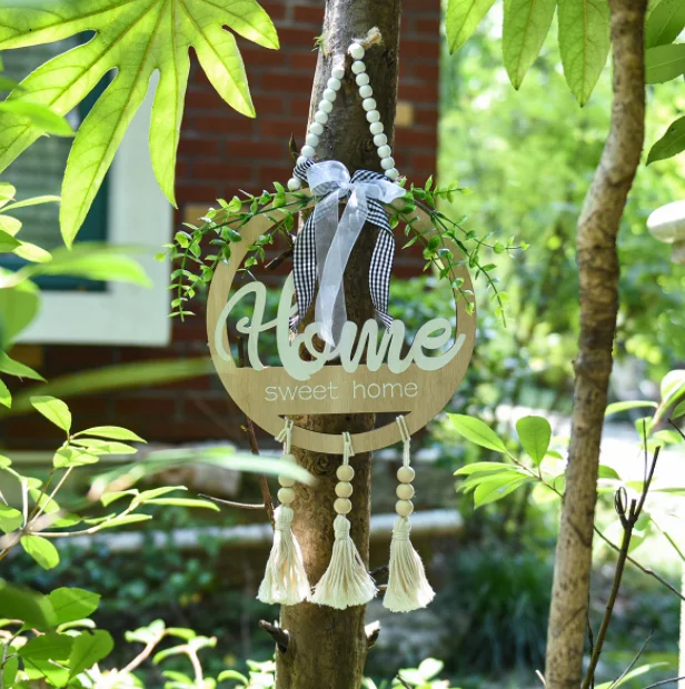 Pendant welcome doorplate flower wreath wall decoration living room wall hanger