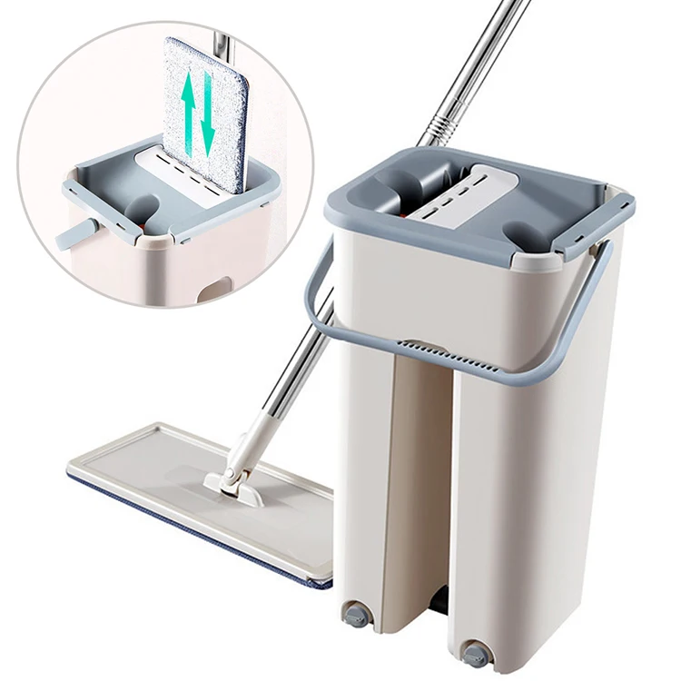 
New Automatic Squeeze Household Flat Dust Tool Hands Free Magic Bucket Set 360 Floor Cleaning Mops 