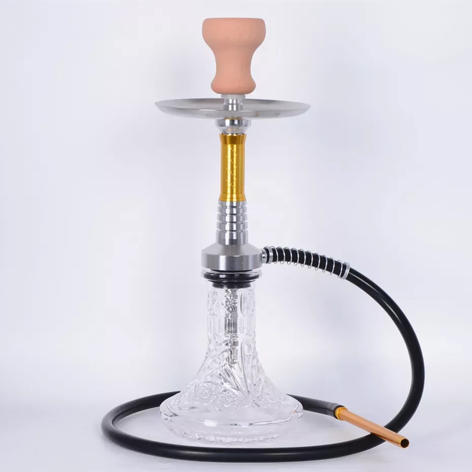NEW Design Aluminum Hookah Set Shisha with Accessories Glass Vase Huka Sheesha Portable Nargile Hookah