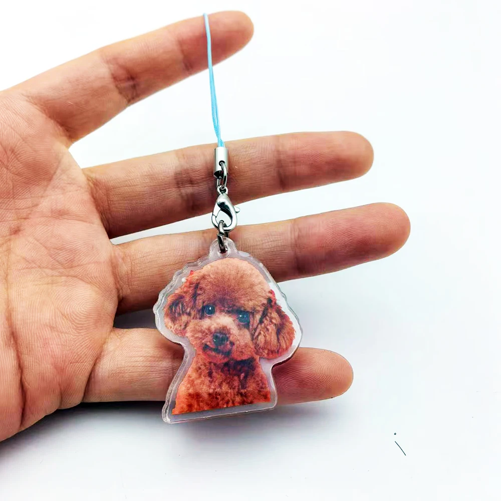 2024 New Arrival Acrylic Cute Phone Charms Phone Chain Custom Printing Acrylic Mobile Phone Accessories