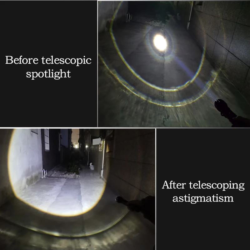 Zoom Flashlight Focusing Tactical Patrol Torch Camping  Self defense  LED Flashlight