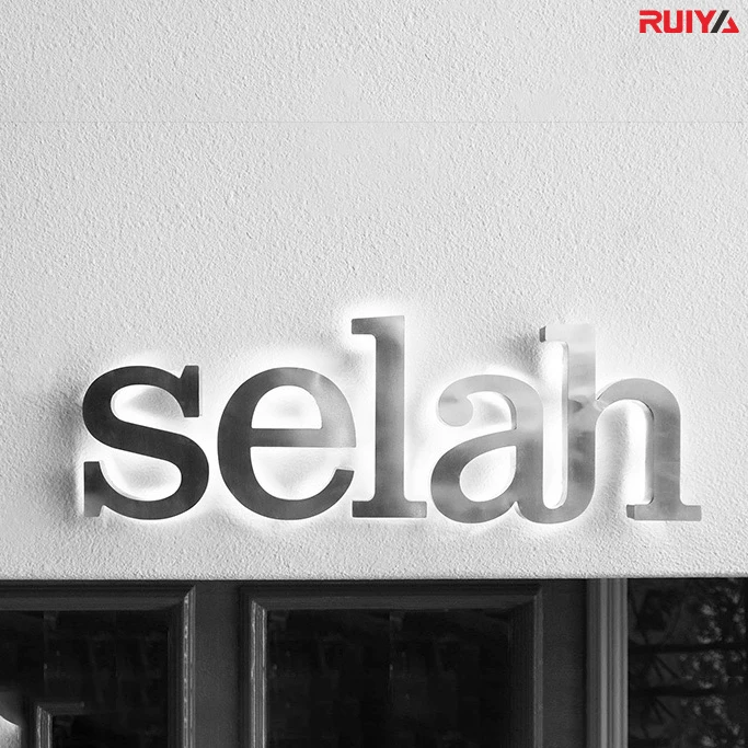 Customized stainless steel edging three-dimensional luminous characters acrylic luminous characters outdoor door head billboards