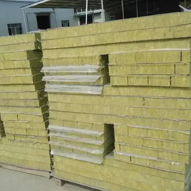 Acoustic wall panel sandwich Panels Roof Sheet 50mm  100mm Rock Wool Panel rockWool