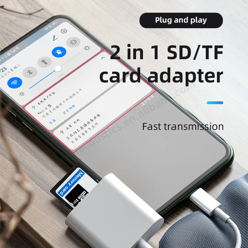 8pin OTG Connectors Mini Adapter for Lighting Usb C to SD TF Memory Card Readers Plug OTG Cable for iPhone 14 13 12 ipad ios