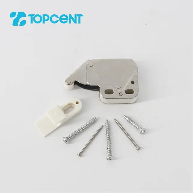 TOPCENT Furniture Hardware Mini Latch Automatic Spring Catch Plastic Strike