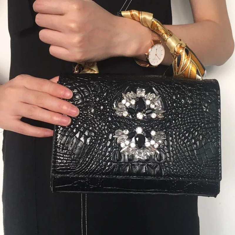 Hot Crocodile Tote Bag Ins Hot Women Crocodile Leather Shoulder Bag Saudi Arabia Lady Handbags Purse