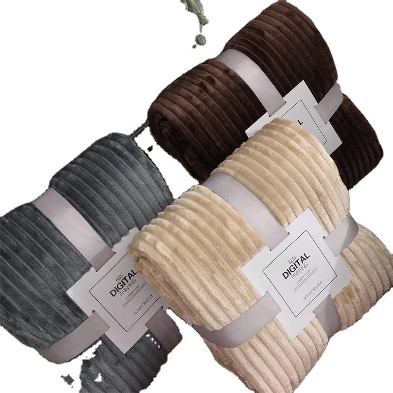 Solid-color Marten plush pull a blanket flannel blanket thicken yoga blanket
