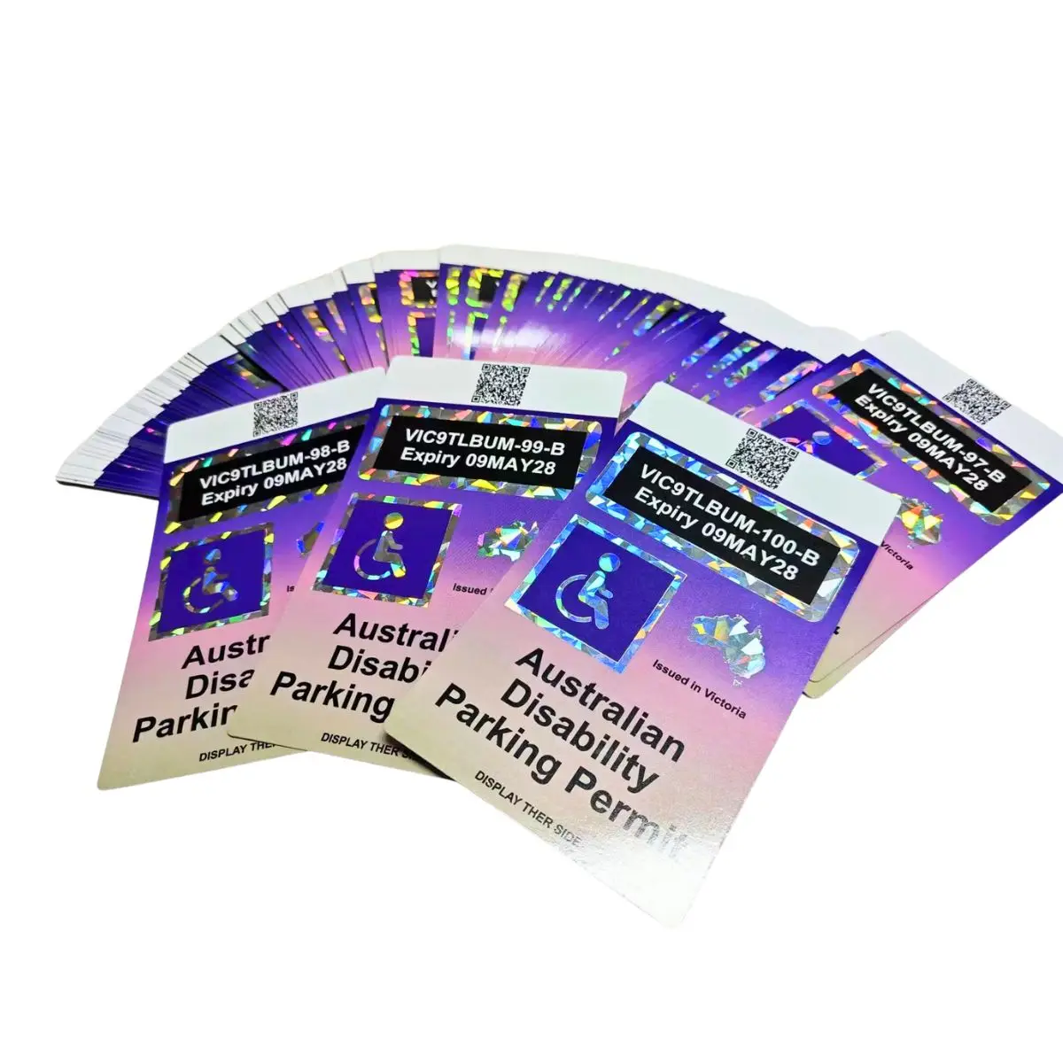 Permit Card with different Serial Number Printing Disabled Parking Sign Disability Parking Permit Card