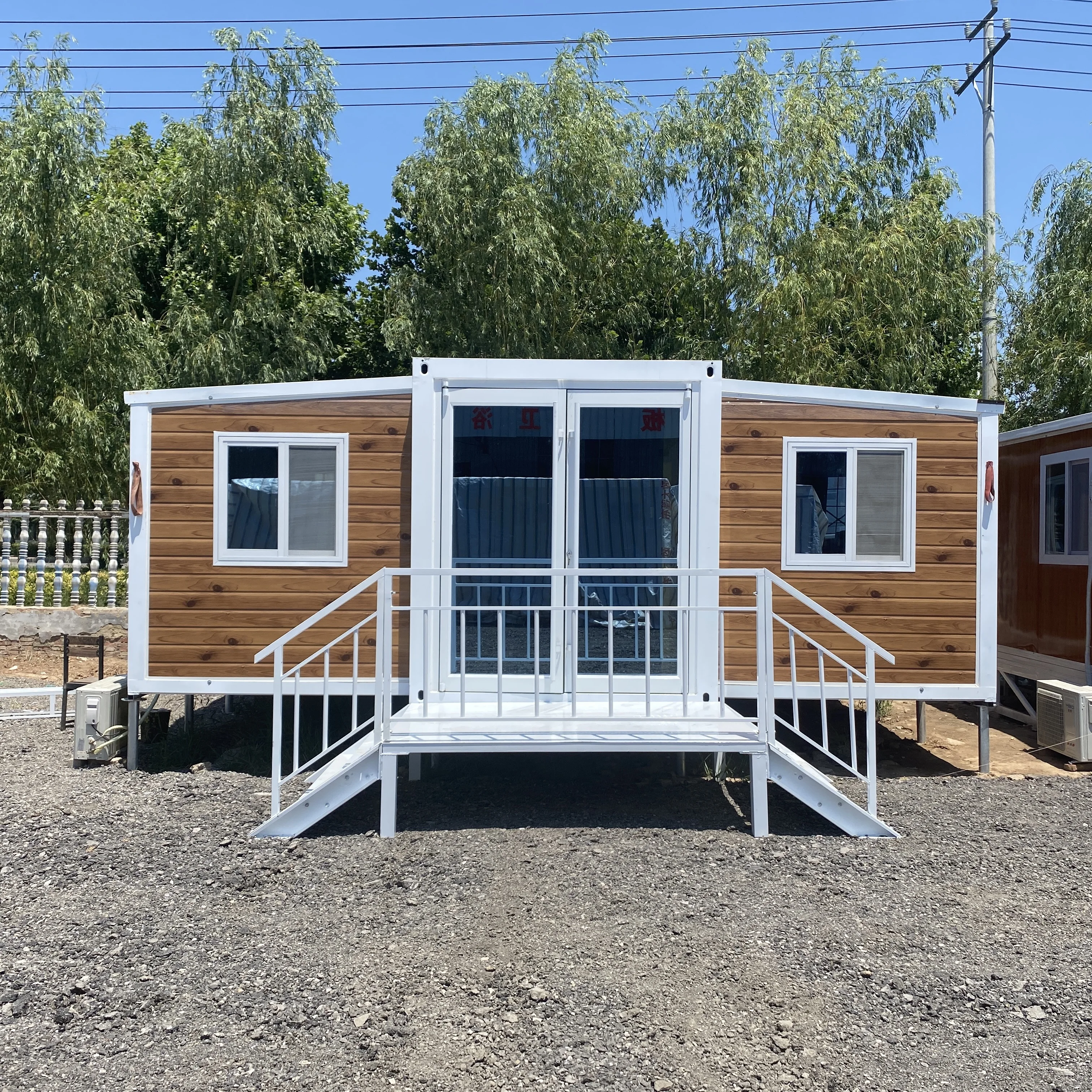 expandable flat pack prefab modular home 30ft container expandable house with solar energy