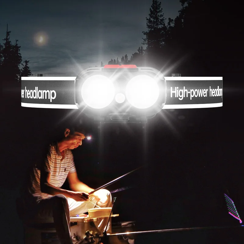 LED Headlamp Outdoor Activities Waterproof Portable USB Rechargeable Headlamp Running Hiking Hunting Emergencies