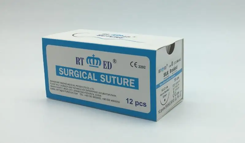 
CE ISO certificate high quality braided Silk Suture With Needle 