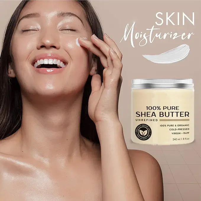 BLIW Private Label 250ML Wholesale Vegan Natural 100% Pure Shea Butter Cream Moisturizing Whitening Original Body Butter