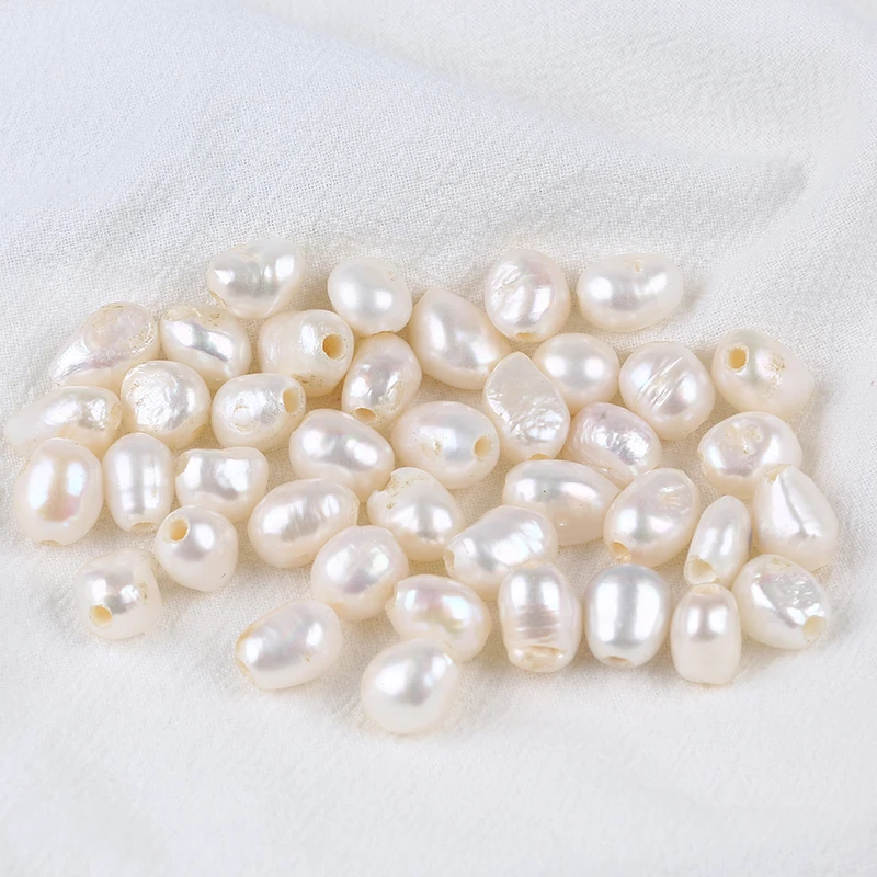 9-10mm Baroque Freshwater Pearl Bead With Straight Hole For Baroque Pearl Charm Making