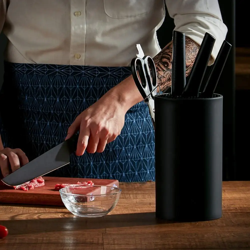 
Round Universal Knife Holder For Easy Cleaning, Safe, Space Saver Knife Storage 