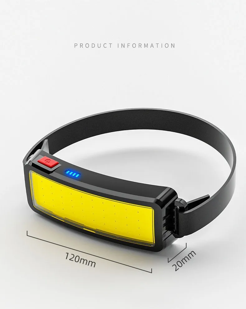 High Bright Headlight COB USB  Rechargeable Head Lamp Portable Camping headlamp LED Head Light Waterproof  Fishing Headlamps