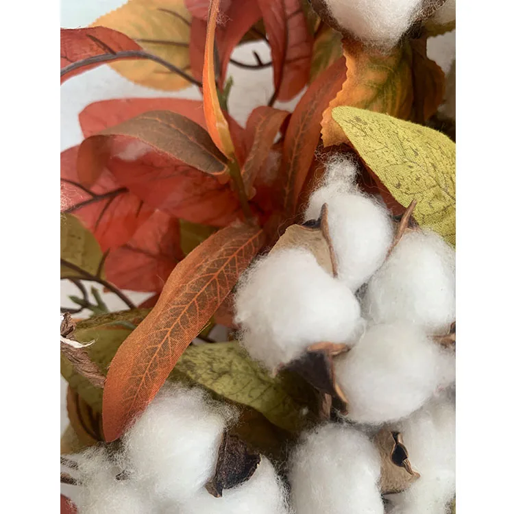 Factory outlet 24inch artificial dried flower Olive Magnolia Leaves cotton fall harvest wreaths for front door