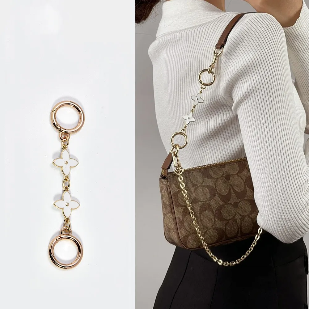 Metal Purse Extender Chain Four-Leaf Clover Bag Chain Handle Replacement Crossbody Shoulder Bag Accessory Chain Strap