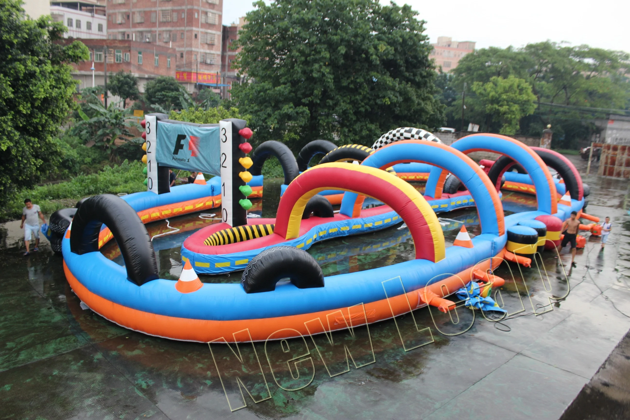 Outdoor inflatable race track for sale go karts race track sport game