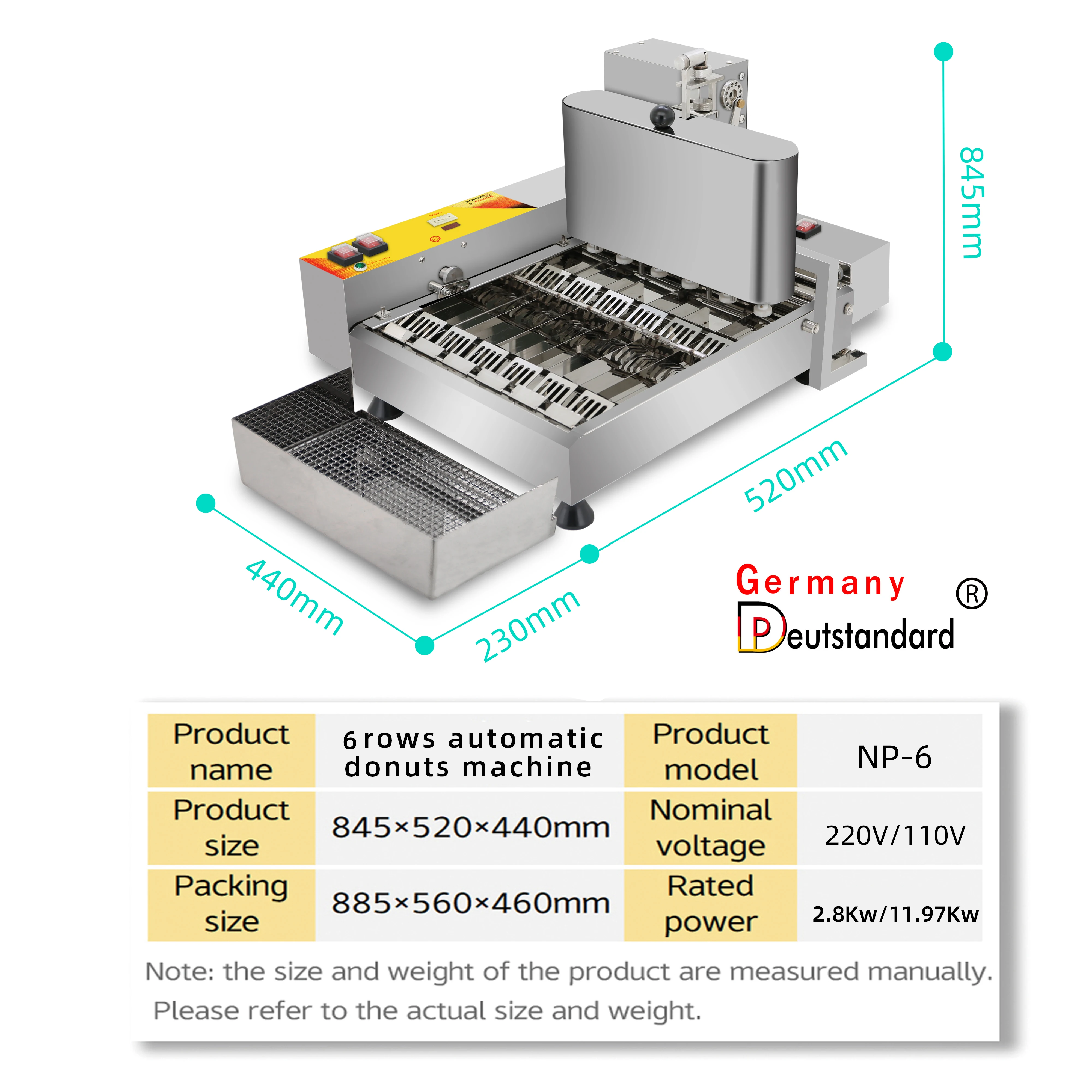 
Germany brand 6 rows automatic mini donut fryer donut machine donut maker 