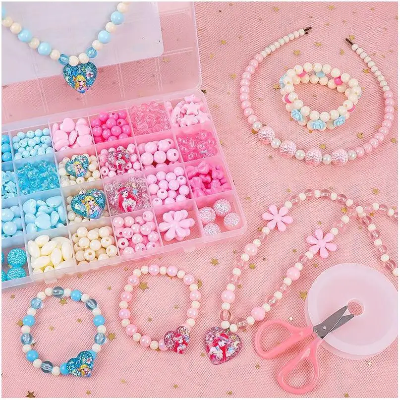 DIY Acrylic Color Jewelry Accessories craft alphabet beads Bulk plastic With Small Color Beads bracelet Mineral Beads