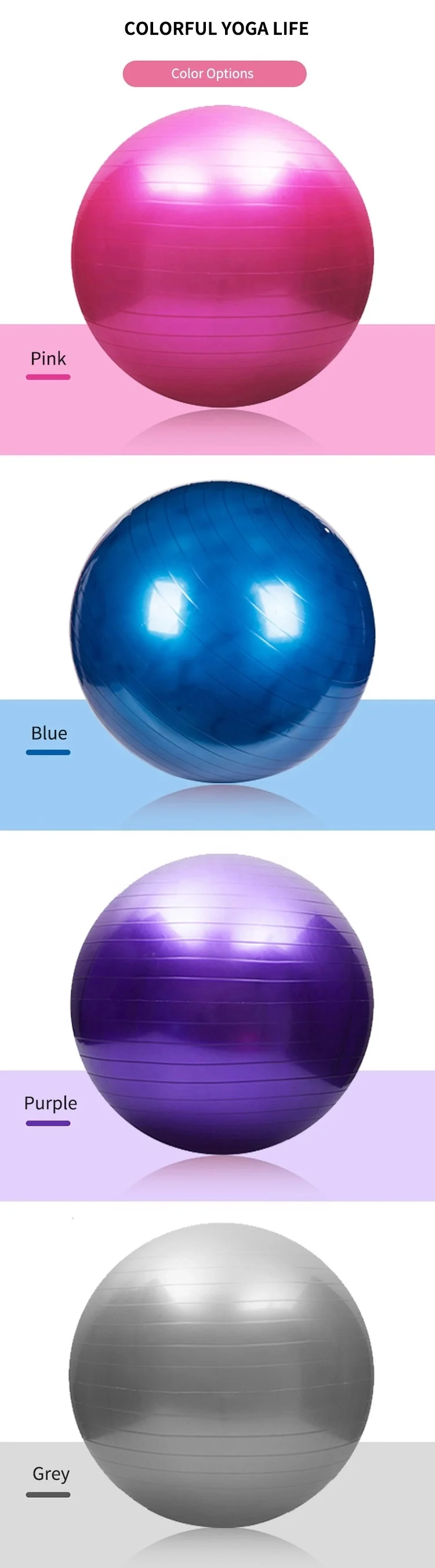 58 cm PVC Indoor physio exercise Pilates fitness ball half balance Wave speed yoga ball