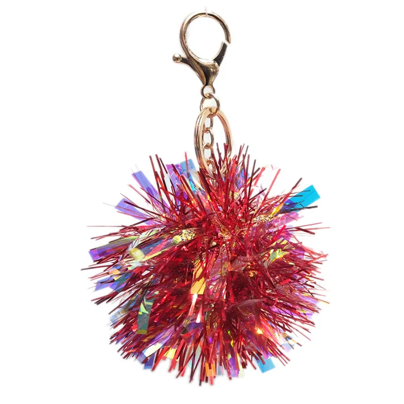 Bling bling Handmade Cheerleader pom poms key chain  for  Women and Girls  Backpack Accessories, Purse Charms,