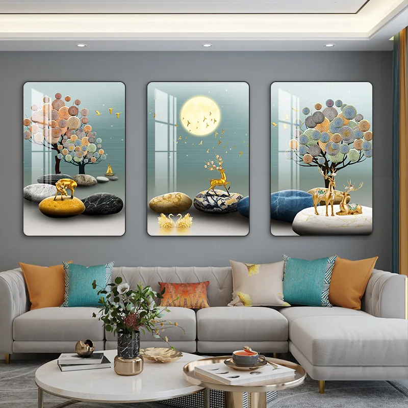 Modernpaintings Animal Painting Living Room Porch Decor Crystal Porcelain Landscape Wall Art