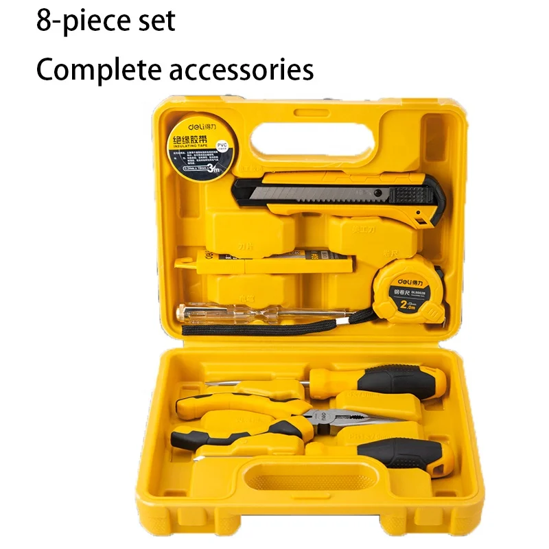 8 Pcs Tool Sets General Household Hand Tool Kit Vde Insulated Household Repair Tool with Plastic Toolbox Storage Case