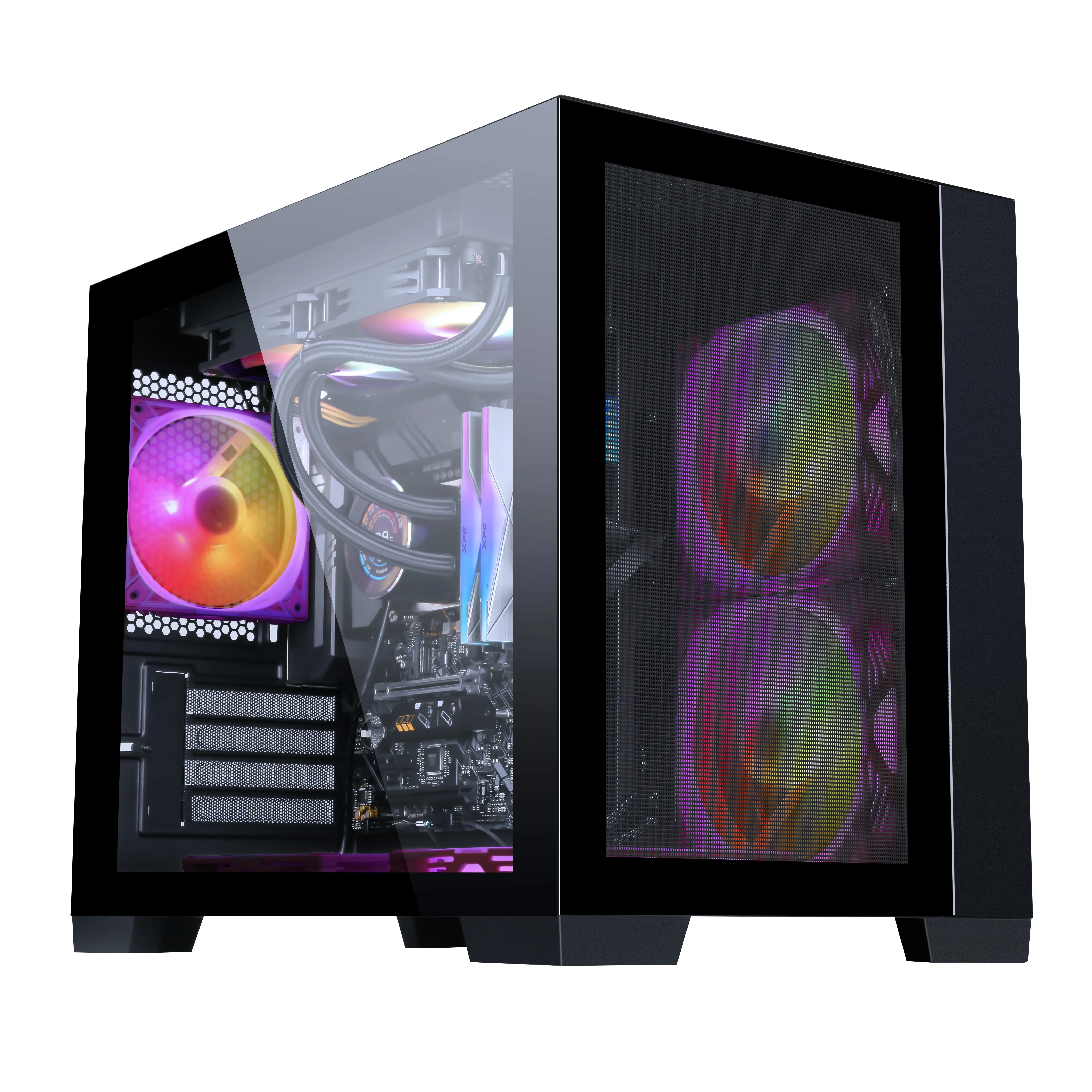 Двухсторонний стеклянный чехол SAMA itx новейшие кубические игровые компьютерные Чехлы для ПК с быстрой передачей