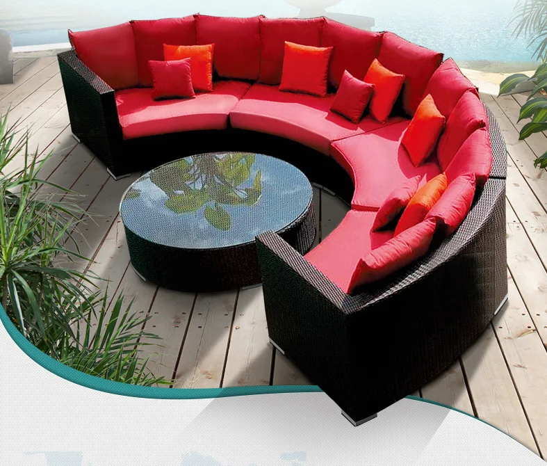 Outdoor furniture garden rattan sofa made in china