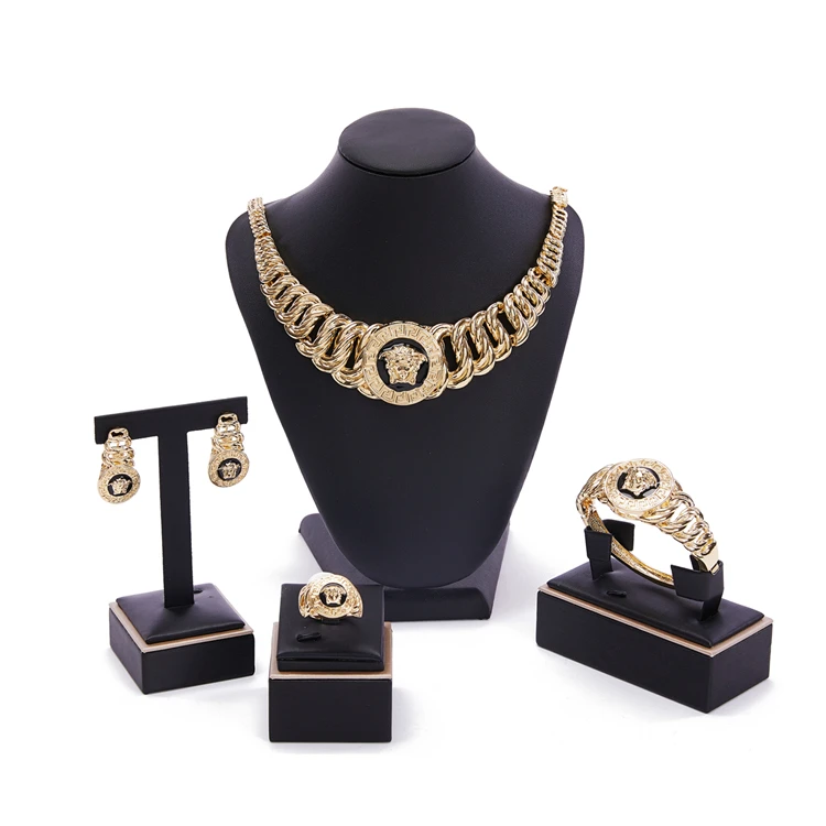Nigerian dubai jewelry Wedding African Jewelry Set Brand Woman Fashion Dubai Gold Color Jewelry Set Wholesale Design