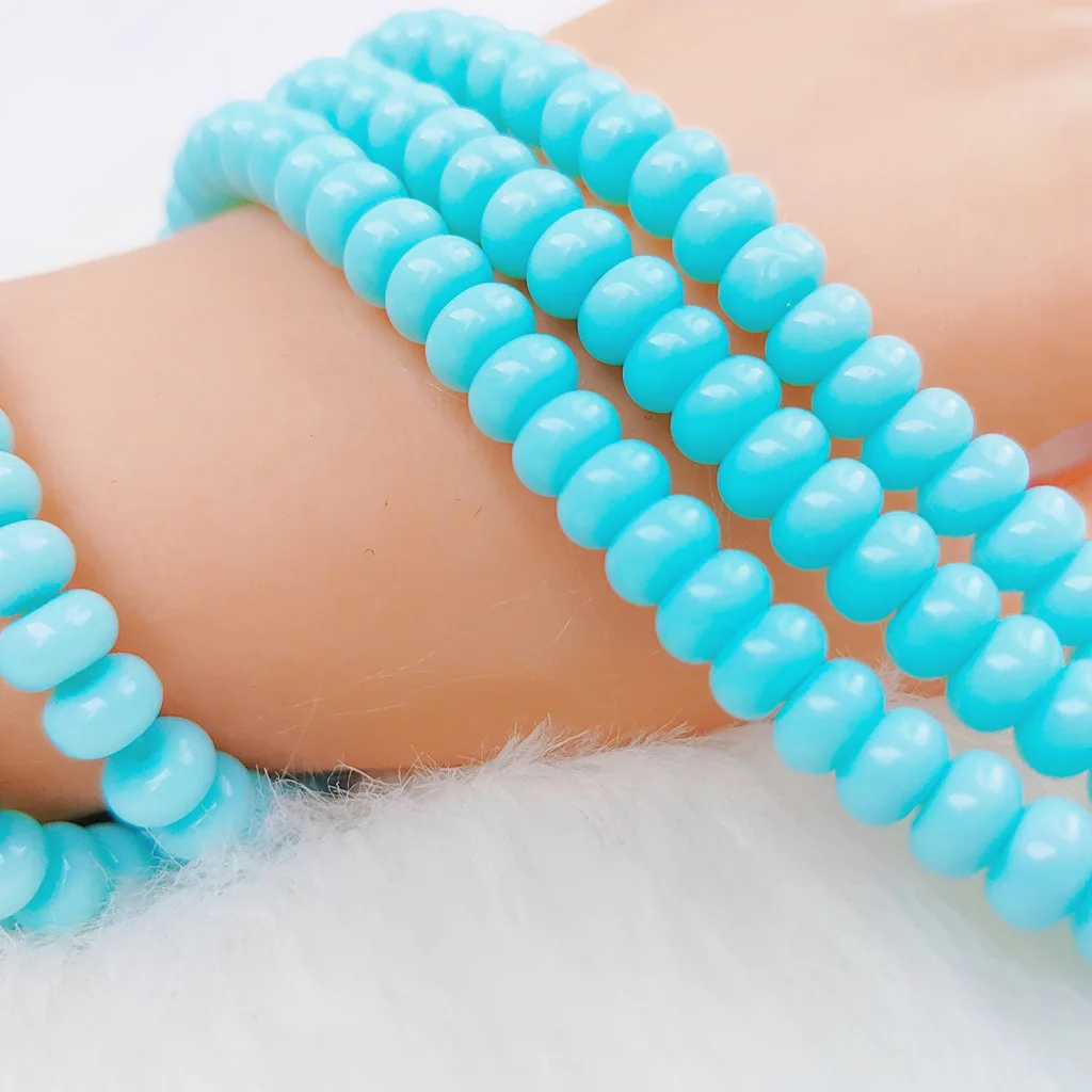 Bubble gum Glass lampwork beads mixed colors Flat Round Abacus loose Beads Solid Color Spacer Beads for DIy bracelet making