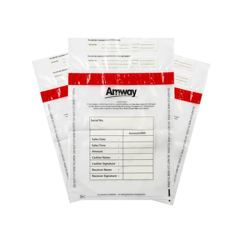 Professional custom self-adhesive sealed tamper-proof safety traceable transport bag