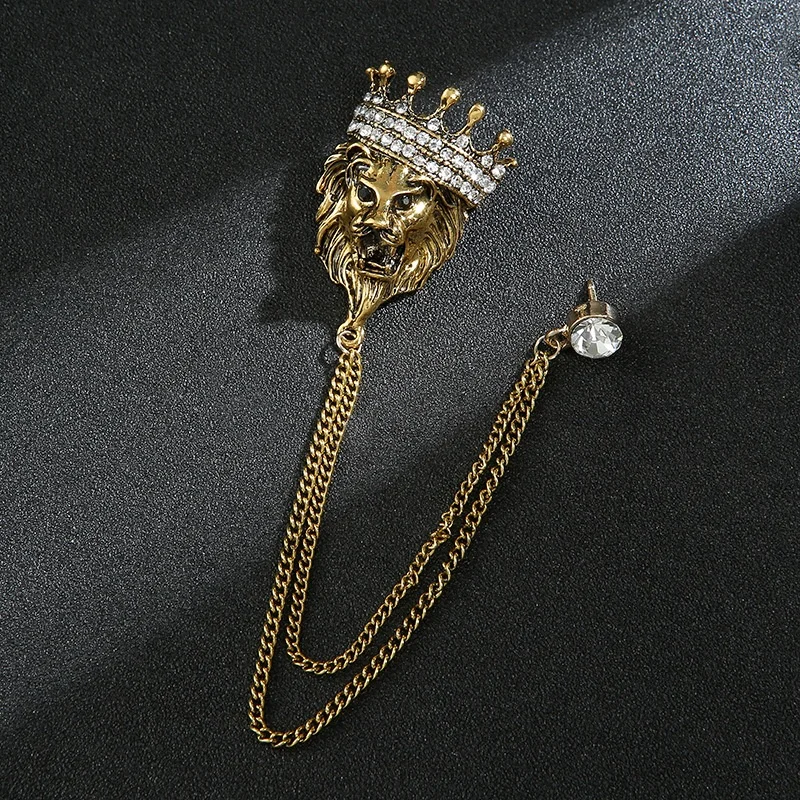 Factory directly wholesale hot sale low price designer brooches and pins pins animal lion broches pins brooches men