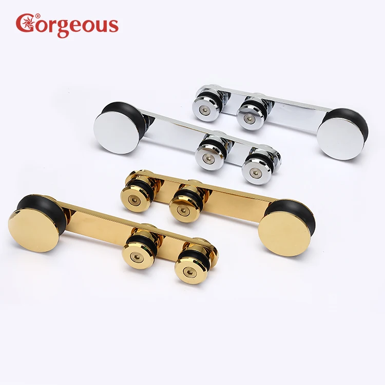 Закаленное крепление для двери душа в ванную комнату безрамные фурнитура аксессуары скользящая направляющая стеклянный ролик раздвижных