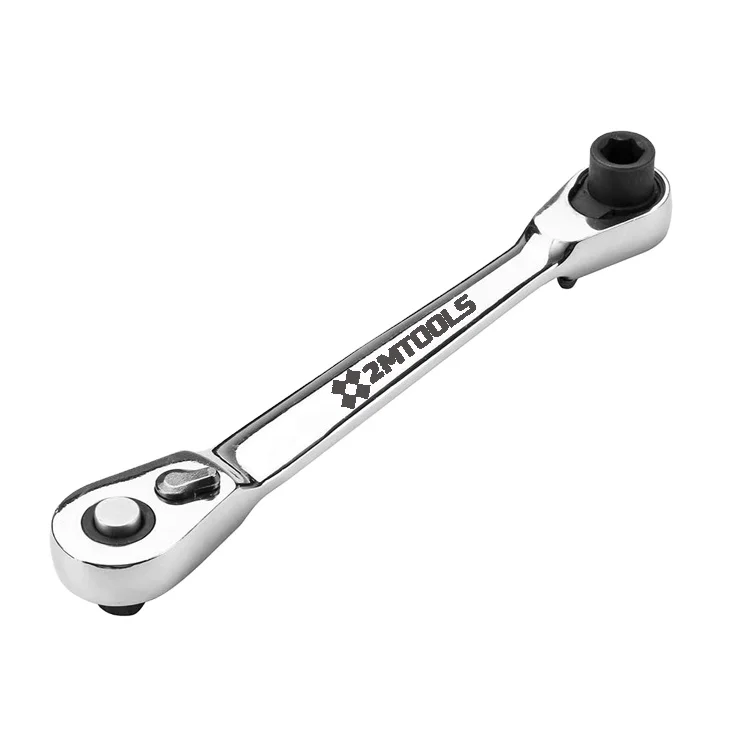 Mini Ratchet Wrench 1/4 Inch Drive Socket and Screwdriver Bit Driver Quick Release Ratchet Wrench Dual-use Spanner