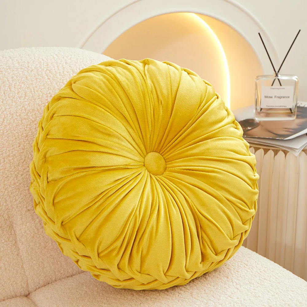 2024 New Products Solid Color Luxury Decorative Dormitory Living Room Sofa Soft Round Cushion Throw Pillow