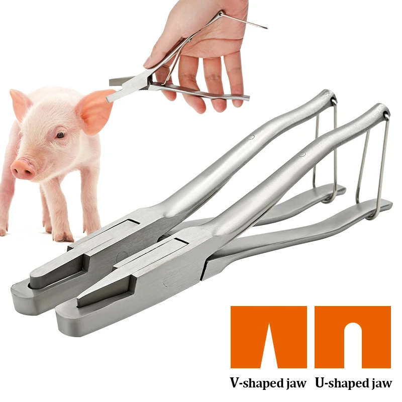 Veterinary Instruments V/U Shape Animal Ear Notcher Plier Notching Mark Pliers Notches Clamp For Pig Cattle