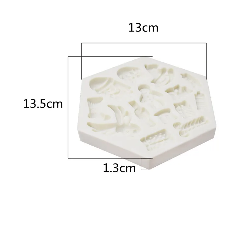 Christmas Fondant Molds,Elk Santa Elf Fondant Silicone Mold DIY Chocolate Decorated Cake Baking Tool