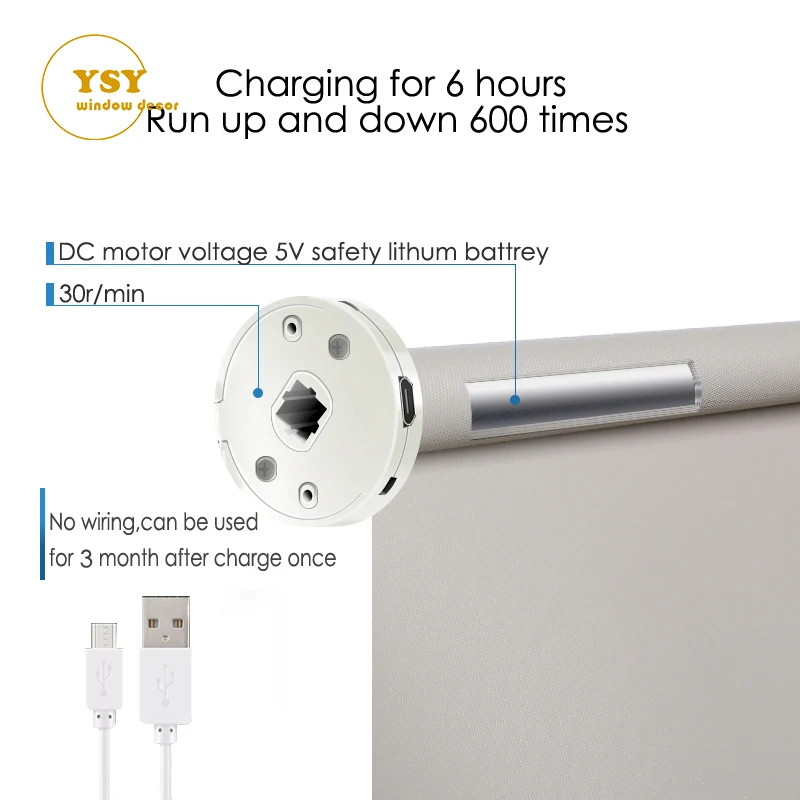 Battery Power Google Wifi Tuya Waterproof Cordless Blacking Smart Motorized Roller Shades Blinds