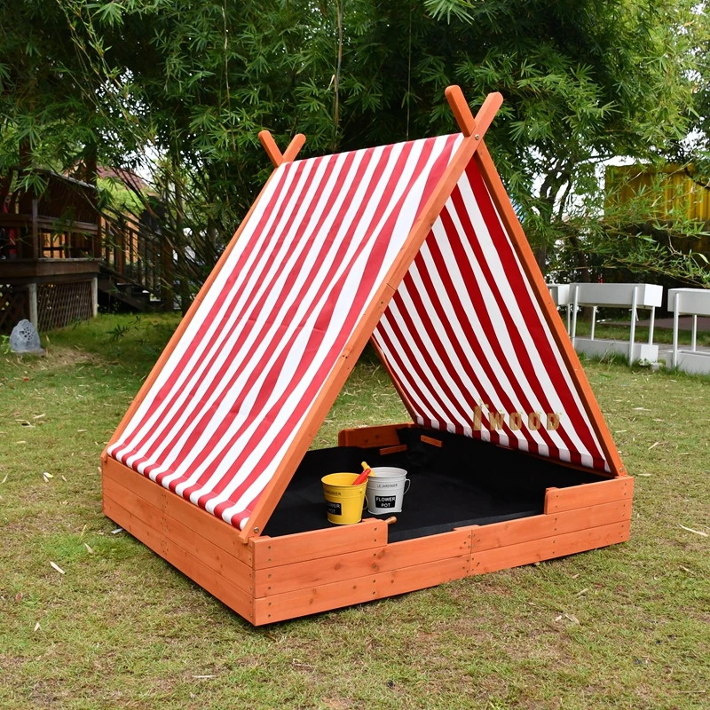 Newest Design Outdoor Wooden Boat Sandbox with Storage for Children