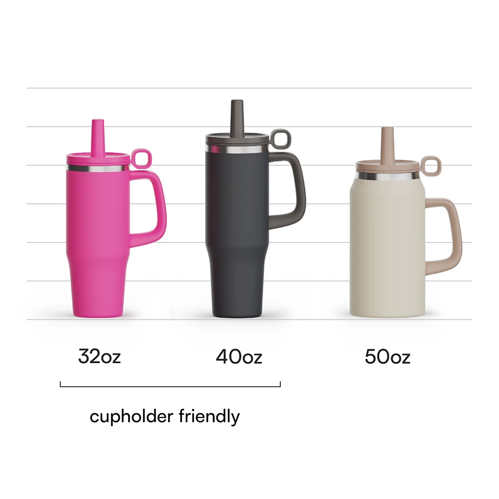 New Arrival Hot Sale Leak Proof Vacuum Stainless Steel 32 oz Insulated Mug with Handle with straw