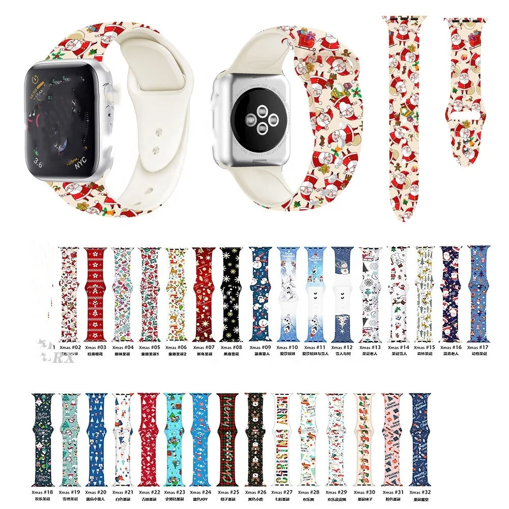 Новинка 2021, рождественский подарок, мультяшный ремешок для Apple Watch 38 мм/40 мм/42 мм/44 мм, ремешок для часов с пряжкой для мыши